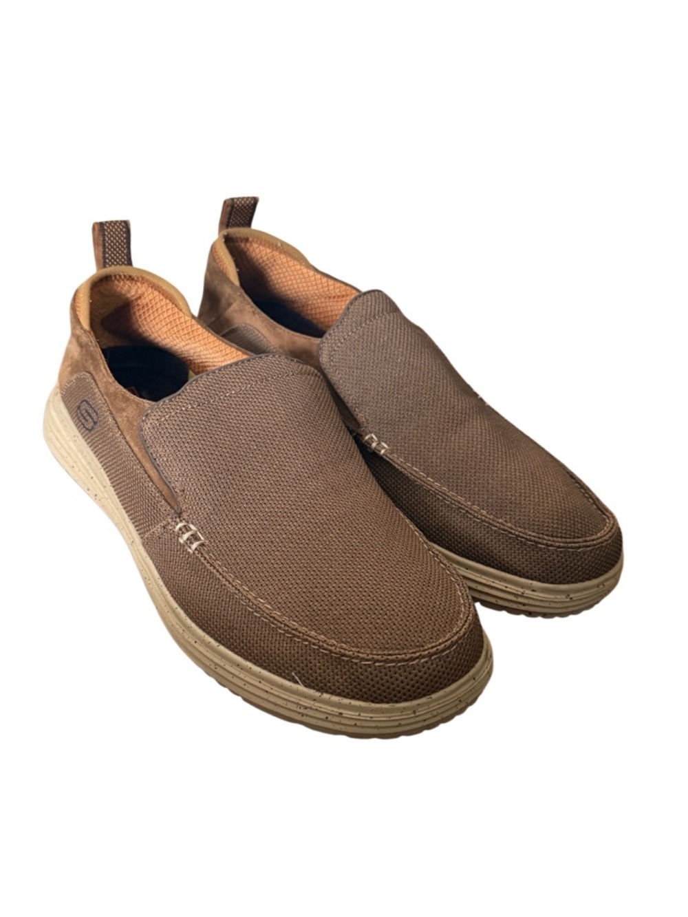 Skechers Men's Proven-Renco Slip-On Casual Canvas Shoes - Brown-Size 13